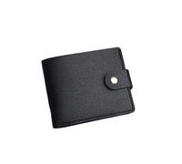 BooeDareno Petit portefeuille court en cuir synthétique avec porte-cartes pour étudiants - Ultra fin - En cuir de vache - Avec clip - Pour homme et femme, Noir , Taille unique