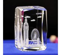 BOOFIRE Statue de la Liberté en cristal - Statue de l'Empire State Building de New York - Gravure 3D - Cube en cristal gravé - Pour décoration de la maison, cadeau de voyage (Londres)