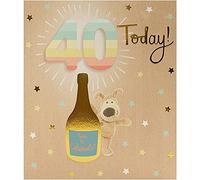 Boofle Carte d'anniversaire 40 ans - Carte d'anniversaire pour lui - Carte d'anniversaire pour elle - Happy 40th Birthday