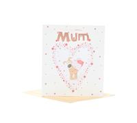 Boofle Carte d'anniversaire pour maman avec enveloppe - Motif mignon avec cœur à motifs, multicolore, 737937-0-1,159 mm x 184 mm