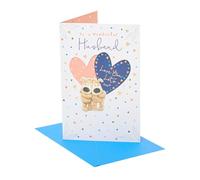 Boofle Carte de fête des pères pour papa, grand-père, mari | pour lui, garçons, hommes | Motif chiots ludiques | Avec enveloppe | 149 x 229 mm