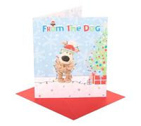Boofle Carte de Noël du chien | Cadeaux de Noël | El/Lui | Design mignon | Avec enveloppe | 18,4 x 15,9 cm