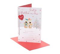Boofle Carte de Noël pour belle-sœur et beau-frère | Cadeaux de Noël | Elle/lui | Design mignon | Avec enveloppe | 22,9 x 14,9 cm