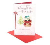 Boofle Carte de Noël pour fille et fiancé | Cadeaux de Noël | Elle/lui | Design mignon | Avec enveloppe | 25,4 x 16,5 cm