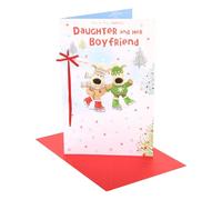 Boofle Carte de Noël pour fille et petit ami | Cadeaux de Noël | Elle/lui | Design mignon | Avec enveloppe | 25,4 x 16,5 cm