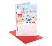Boofle Carte de Noël pour fils et petite amie | Cadeaux de Noël | Elle/lui | Design mignon | Avec enveloppe | 25,4 x 16,5 cm