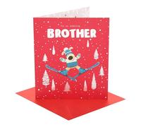 Boofle Carte de Noël pour frère | Cadeaux de Noël | Lui, garçons, hommes | Design mignon | Avec enveloppe | 18,4 x 15,9 cm
