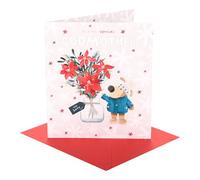 Boofle Carte de Noël pour marraine | Cadeaux de Noël | Pour elle, filles, femmes | Design mignon | Avec enveloppe | 18,4 x 15,9 cm