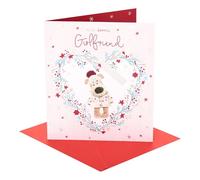 Boofle Carte de Noël pour petite amie | Cadeaux de Noël | Pour elle, filles, femmes | Design mignon | Avec enveloppe | 18,4 x 15,9 cm