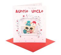 Boofle Carte de Noël pour tante et oncle | Cadeaux de Noël | Elle/Lui | Design mignon | Avec enveloppe | 18,4 x 15,9 cm