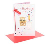 Boofle | Carte de Saint-Valentin pour mari | I Love You Presents | Lui, garçons, hommes | Design mignon | Avec enveloppe | 16,5 x 25,4 cm