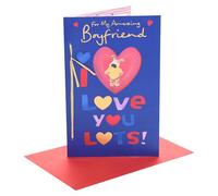 Boofle | Carte de Saint-Valentin pour petit ami | I Love You Presents | Lui, garçons, hommes | Design mignon | Avec enveloppe | 16,5 x 25,4 cm