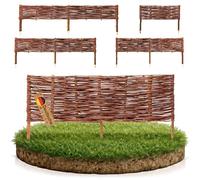 BOOGARDI Bordure de Jardin en Bois · 12 Tailles · 1x clôture en Osier Hauteur 20 cm x Longueur 100 cm · barrière à Planter pour Parterre · Bordure de pelouse en Osier