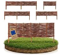 BOOGARDI Bordure de Jardin en Bois · 12 Tailles · 5X clôture en Osier Hauteur 10 cm x Longueur 100 cm · Barrière à Planter pour Parterre · Bordure de pelouse en Osier
