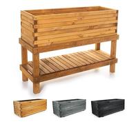 BooGardi Jardinière en bois - 10 tailles - 120 cm avec support - Jardinière surélevée - Jardin, balcon, terrasse - Jardinière pour fleurs, herbes, légumes, fruits
