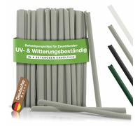 BooGardi Lot de 120 clips de fixation pour brise-vue pour panneaux grillagés double fil - Gris clair - Rails de serrage en PVC pour brise-vue, clôture à double fil et clôture - Accessoires de clôture