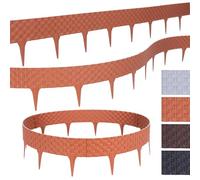 BooGardi Lot de 5/10/20 bordures de pelouse en plastique aspect rotin 4 couleurs 80 cm x 9,5 cm - Terre cuite - Bordure de parterre cuite - Bordure de jardin - Bordure de tonte - Bordure de pelouse