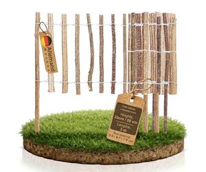 BOOGARDI Mini clôture de jardin en bois · clôture ganivelle en 6 dimensions · bordure de parterre hauteur 50 cm x longueur 300 cm (espacement 7-9 cm) · clôture à piquer pour jardin · petite clôture