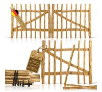 BOOGARDI Portillon de jardin en bois DIY, portail ganivelle en 168 dimensions, 1 vantail ou 2 vantaux, largeur 300 cm x hauteur 120 cm, espacement 7-9 cm