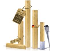 BooGardi Poteau en bois imprégné - poteau de clôture en 24 dimensions - 1 pièce 9x9 cm, hauteur 80 cm sans accessoires - poteau carré tête plate - bois carré poteau poutre