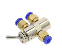 BOOGHIGC Valve mécanique pneumatique à Air cylindrique, Valve d'échappement TAC2-4V, 2 Positions, 5 Voies, Interrupteur Bascule autobloquant avec raccords, 1 pièce(TAC2-4V-PC4MM)