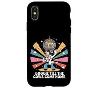 Boogie Till the Cows Come Home Rétro Disco Cow Funny Coque pour iPhone X/XS