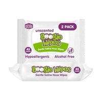 Boogie Wipes Natural Saline Kids and Baby Nose Wipes for Cold and Flu, Unscented, 90 Count by Boogie Wipes
