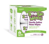 Boogie Wipes Natural Saline Kids and Baby Nose Wipes for Cold and Flu, Unscented, 90 Count by Boogie Wipes