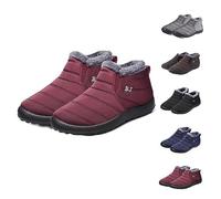 Boojoy Bottes d'hiver antidérapantes pour homme et femme - Chaussures chaudes avec doublure en fourrure, fuchsia, 42 EU