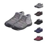 Boojoy Bottes d'hiver antidérapantes pour homme et femme - Chaussures chaudes avec doublure en fourrure, gris, 41 EU