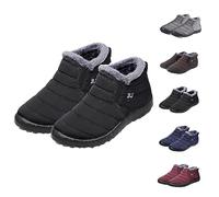 Boojoy Bottes d'hiver antidérapantes pour homme et femme - Chaussures chaudes avec doublure en fourrure, Noir , 38.5 EU