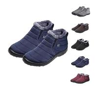 Boojoy Bottes d'hiver antidérapantes pour homme et femme - Chaussures chaudes avec doublure en fourrure, noir foncé, 41 EU