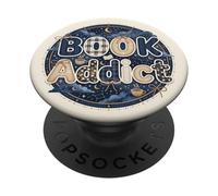 Book Addict Reading Librarian Celestial Cozy Moon Bookish PopSockets PopGrip Adhésif