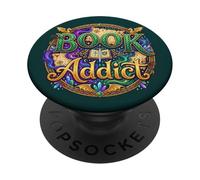 Book Addict Reading Librarian Fantasy Dragon Wings Bookish PopSockets PopGrip Adhésif