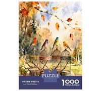 Book Bird Autumn 1000 Pièces Pack Puzzle Sérénité littéraire de la Nature Puzzle Carton Extra-épais - Collectionneurs’ Favorite, Détente, Pause Bureau Voyage Et Fêtes 70x50cm/1000pcs