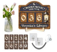 Book Counter - Wall Mount Decorative Tool, Up To 999 Reading Sign, Etched Number Tracking, Heavy-Duty Acrylic Craftsmanship, Home & Kitchen Decor, Aesthetic White For Library