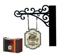 Book Decor for Shelf - Book Lover Hangable Sign | Halloween Bookshelf Category Label with Stand, Handmade Bookworm Wall Art Accessory for Home Classroom Library Office Gothic Party Decoration