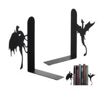 Book End - Metal Bookends | Gothic Decorative Iron Book Stoppers for Shelves, Desk & Desktop, Heavy-Duty Books Holders for Home, Office and Library