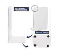Book Ends,2 Pairs Metal Bookends, White L-shaped Heavy Duty Book Stopper with Anti-slip Bottom for Desks Shelves, School, Home And Office