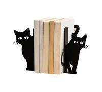 Book Ends, Cute Kitten Silhouette, Two Piece Set, Functional Sturdy Stoppers, Decorative Library Hardware, Modern Art for Office Shelves Workspaces Classrooms Dormitories 180 Count