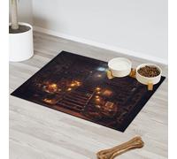 Book House Tapis d'alimentation pour chat et chien Tapis d'alimentation pour animaux de compagnie Tapis d'alimentation absorbant Nti-Slip Contiennent les déversements Protège les sols Set de table