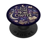 Book Lover Celestial Witchy Cat Just One More Chapter Purple PopSockets PopGrip Adhésif