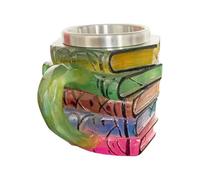 Book Lover Coffee Mug - tasse de nouveauté surdimensionnée avec art 3D coloré, dynamique à main pour le cappuccino au thé au lait et plus | Style d'étagère de cuisine, amis du bar à domicile,