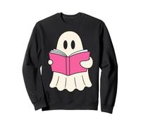 Book Lover Ghost Reading Bookworm Spooky Season Reader Sweatshirt