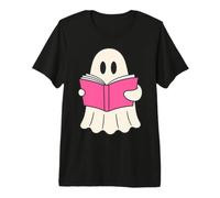 Book Lover Ghost Reading Bookworm Spooky Season Reader T-Shirt Haut de Gamme