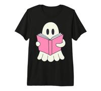 Book Lover Ghost Reading Bookworm Spooky Season Reader T-Shirt Haut de Gamme