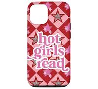 Book Lover Hot Girls Reading Preppy Pink Red Star Y2K Reading Coque pour iPhone 12/12 Pro
