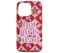 Book Lover Hot Girls Reading Preppy Pink Red Star Y2K Reading Coque pour iPhone 13 Pro