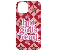 Book Lover Hot Girls Reading Preppy Pink Red Star Y2K Reading Coque pour iPhone 14