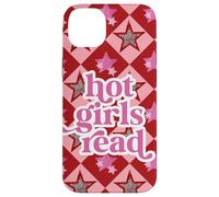 Book Lover Hot Girls Reading Preppy Pink Red Star Y2K Reading Coque pour iPhone 14 Plus